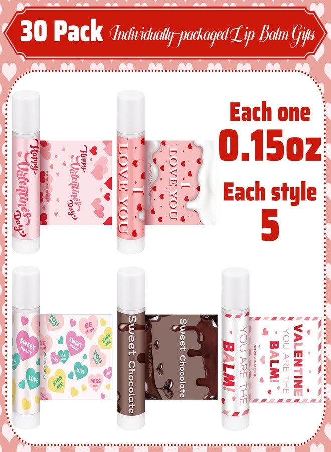 Siifert 30 Pack Valentine's Day Lip Balms Gifts Bulk Chocolate Flavor Lip Balms Party Favors Galentines Day Gifts Party Basket Stuffers for Women Coworker Staff Teacher Nurse (Lovely Hearts) - Image 4
